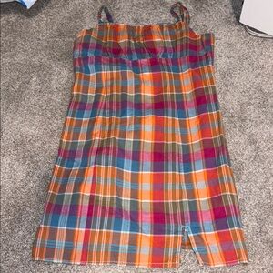 Colorful Plaid Sleeveless Dress